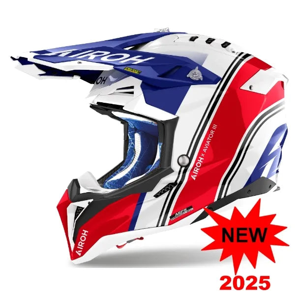 Airoh Aviator 3 Hima Red Gloss MX Helmet – Enduro Tyres