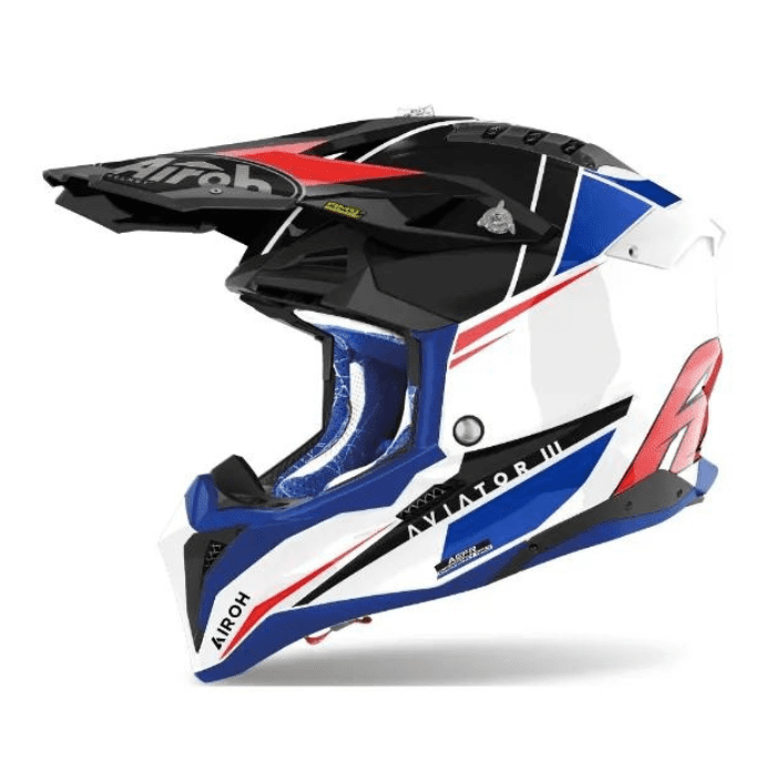 Aviator 3 Push Blue/Red Gloss MX Helmet 22:06