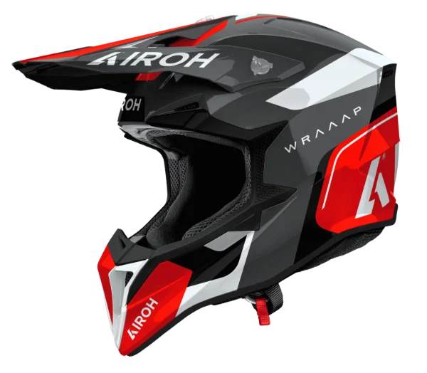 Airoh Wraaap Conquer Red Gloss MX Helmet