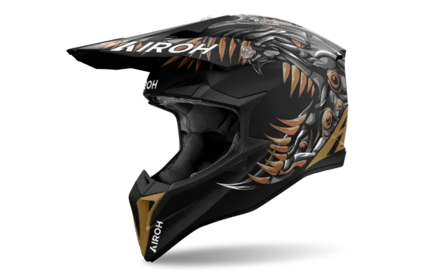 Wraaap Cyborg Matt MX Helmet + Free Goggles