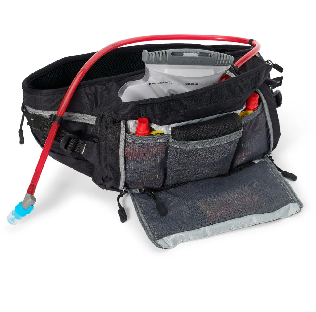 USWE Zulo 6 Waist Pack / Hip Bag with 1.5L Compact Lumbar Bladder – Carbon Black